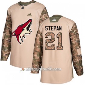 Män Ishockey Arizona Coyotes Tröja Derek Stepan 21 Adidas 2017-2018 Camo Veterans Day Practice Authentic